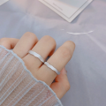 wholesale S925 sterling silver minimalist Korean-style couple rings, small batch design, matte finish, new edition for Qixi Festival, gift for girlfriend-0-2