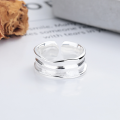 wholesale S925 Sterling Silver Ins-style Minimalist Irregular Wave Pattern Open Ring Versatile Fashion Luxury Band-0-2