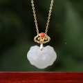 wholesale 925 Silver Gold-Plated, certified jade pendant in palace style,-0-0
