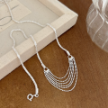 wholesale S925 Sterling Silver Shimmering Wave Tassel Necklace for Women, Summer New Arrival, Elegant Light Luxury Internet-Famous Hit-0-1