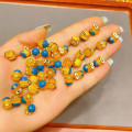 wholesale S925 silver gold-plated natural amber chain, drop, barrel bead, spacer bead DIY unfinished necklace and bracelet accessories-0-16