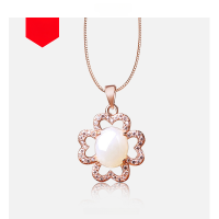 wholesale S925 Rose Gold Plated Diamond Clover Necklace Pendant for Women, Wholesale Daily Korean Style Fresh and Elegant Collarbone Chain-00183-Hetian Jade Pendant-Without Chain 925 Silver