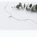 wholesale S925 silver choker necklace with inlaid diamond star and moon collarbone chain D3217-0-2