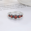 wholesale S925 sterling silver retro trendy southern red agate open ring, court-style design index finger ring-0-2