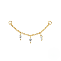 wholesale S925 Sterling Silver Versatile Shining Marquise Zircon Pendant Earrings For Women, Long Chain Cartilage Piercing Ear Accessories-Single gold #4