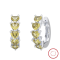 wholesale S925 Sterling Silver Jewelry, Heart Zircon White Gold Ear Hoops, Simple and Versatile, Direct from Manufacturer-0-10
