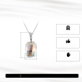 wholesale S925 Sterling Silver Short Women's Necklace with Colorful Aurora Geometric Austrian Crystal Pendant Accessory-0-0