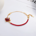 wholesale S925 Silver Fashion Trendy Cute Dragon Red Rope Hetian Jade Zodiac Year of the Dragon National Trend Bracelet Wristband-0-2