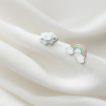 wholesale S925 silver earrings for women, Korean-style, ins-style, cute rainbow cloud asymmetrical sweet ear accessories G3541-0-1