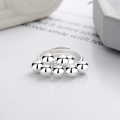 wholesale S925 Sterling Silver Creative Minimalist Handmade Swinging Bubble Sphere Ring, Trendy European and American Design, Ins Style-0-2