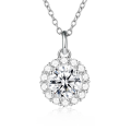 wholesale 925 Sterling Silver Moissanite Necklace with D Color Moissanite Pendant, High-End Women's Silver Jewelry Moissanite Neck Chain-0-0