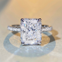 wholesale S925 Sterling Silver New Icy Cut Ring High Carbon Diamond Zircon Square Full Diamond Ring for Women-White Diamond-CBJZ234 No.6