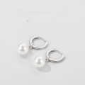 wholesale S925 silver autumn short round synthetic pearl diamond-studded ear clips women's Korean-style earrings M00907-0-0