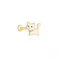 wholesale S925 Sterling Silver Cute Cartoon Animal Enamel Flat Head Threaded Ear Bone Stud-0-9