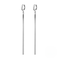 wholesale S925 Sterling Silver Flat Snake Chain Tassel Ear Cuff With Minimalist Korean Style-Platinum