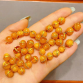 wholesale S925 silver gold-plated natural amber chain, drop, barrel bead, spacer bead DIY unfinished necklace and bracelet accessories-0-2