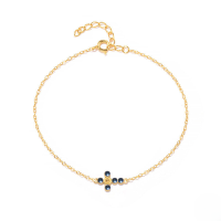 wholesale S925 Sterling Silver-Gold-Blue Diamond