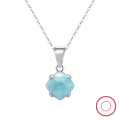 wholesale S925 Sterling Silver Natural Stone Turquoise Pendant Necklace for Women, Versatile High-End Minimalist Niche Jewelry-0-95