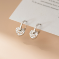 wholesale S925 Sterling Silver Fresh and Sweet Ins-Style Niche Designed Engraved Hollow Heart Ear Clips M06618-0-3