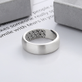 wholesale S925 Sterling Silver Vintage Antique Matte Crafted Ethnic Style Ring with Auspicious Inner Inscription "Fu"-0-2