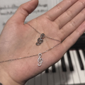wholesale S925 Sterling Silver Musical Note Pendant Treble Clef Snake Necklace Niche Design Sweet and Cool Birth Year Serpent Collarbone Chain-0-1