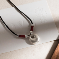 wholesale S925 Silver Retro Thai Silver Peaceful Cloud Buckle Braided Necklace with Adjustable Drawstring Neck Accessory Y00876-S925 Silver Necklace 925 Silver