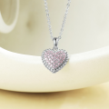 wholesale 925 Sterling Silver Cross-Border European and American Fashionable Zirconia-Embedded Twisted Rope Heart Pendant Necklace for Women, Small and Unique-0-1