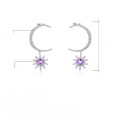 wholesale S925 Silver French Romantic and Light Luxury Designer Earrings Set with Natural Amethyst Gemstone Ear Studs and Drops-0-4