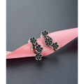 wholesale Sterling Silver S925 Vintage Antique-Finish Floral Earrings, Creative Sweet Flower Ear Studs Wholesale-0-2