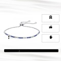 wholesale S925 Sterling Silver Tennis Chain Bracelet with Blue and White Zirconia, Cross-Border Bestseller, Factory Direct-0-1