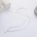 wholesale S925 Sterling Silver Korean Dongdaemun Minimalist Geometric Teardrop Pendant Necklace Creative Matching Collarbone Chain-0-3