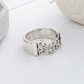 wholesale S925 Sterling Silver European and American Cross-Border Minimalist Ins Style Chain Splicing Trendy Hip-Hop Open Ring-0-2