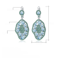 wholesale S925 Silver Designer European-style Gemstone Earrings, Retro Luxury Set with Natural Topaz, Russian-0-0
