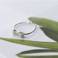wholesale S925 silver bow knot diamond ring open-ended pinky ring for women J0546-0-3