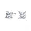 wholesale S925 Sterling Silver Geometric Square Super Sparkling Diamond Stud Earrings-0-6