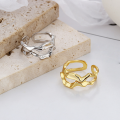 wholesale S925 silver Korean-style geometric irregular-shaped trendy minimalist versatile elegant open ring for women-0-0