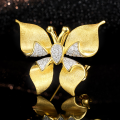 wholesale Metal material handcrafted Italian-style brushed butterfly pendant brooch, two-way wear live stream hit high-end exquisite necklace-0-2