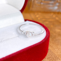 wholesale S925 Sterling Silver Love Freshwater Pearl Ring for Women, Minimalist, Adjustable Heart-Shaped Ring, Xiaohongshu Same Style-Simple heart-shaped pearl ring/approx. 0.79g&gt;JZ007699