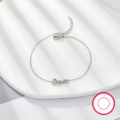 wholesale S925 Sterling Silver Micro-Paved Zircon Letter LOVE Bracelet, Fashionable Minimalist Commuting Trendy Stackable Bracelet-0-1