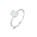 wholesale 925 Sterling Silver New Classic Four-claw Set Moonstone Ring With Turquoise-0-5