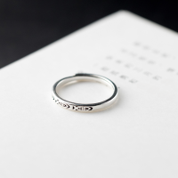 wholesale S925 Sterling Silver Adjustable Open Vintage Style Minimalist Tribal Fish Ring J9859-S925 silver one piece Adjustable opening