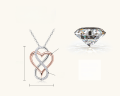 wholesale Rose Gold Fashionable and Chic Heart-Shaped Moissanite Necklace for Women, High-End Silver Pendant Cross-Border New Product Collarbone Chain-0-5