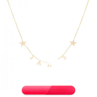 wholesale Metal material custom spaced letter name necklace fashion minimalist star non-fading pendant-Rose gold copper