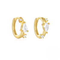 wholesale S925 Sterling Silver Rainbow Colored Star Moon Earrings With Zircon Accents For Daily Wear-Gold#7&gt;925 silver