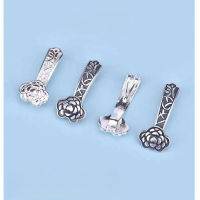 wholesale S925 Sterling Silver Auspicious and Propitious Pendant, Vintage Thai Silver Handmade DIY Necklace Bracelet Material Accessory Charm-One silver