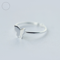 wholesale S925 Sterling Silver Ring for Women, Ethereal and Sweet, Smooth Butterfly Ring, Minimalist Open-Ended Tail Ring J0049-1-S925 silver ring Adjustable opening