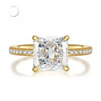 wholesale 925 Sterling Silver Live New 8*8 Radiant Ice Flower Cut High Carbon Diamond Extravagantly Set European and American Luxury-R381 Platinum 8