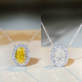wholesale 925 Silver G's Egg Pendant Necklace, Iced-Out Full-Cut High-Carbon Diamond Pavé Chain, Versatile Collarbone Necklace-0-0