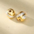 wholesale Gold-plated 925 Ancient Silver Inlaid Diamond Barrel Beads Round Beads for Scholarly Play Pearl Bracelet Necklace DIY Silver Accessories-0-5