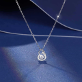 wholesale S925 Sterling Silver Maker's Agile Gourd Necklace for Women with a Beating Heart, Minimalist and Luxurious Small Design Collarbone Chain-0-0